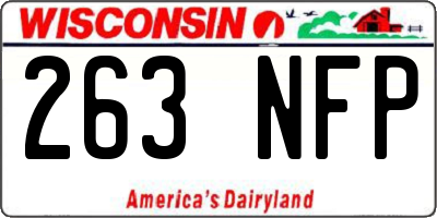 WI license plate 263NFP