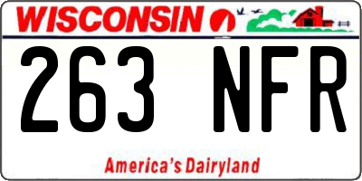 WI license plate 263NFR