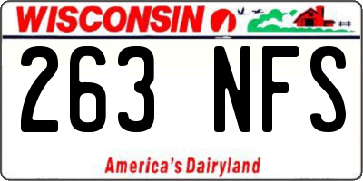 WI license plate 263NFS