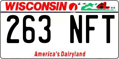 WI license plate 263NFT