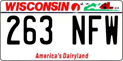 WI license plate 263NFW