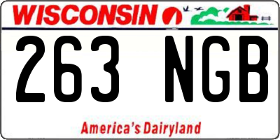 WI license plate 263NGB