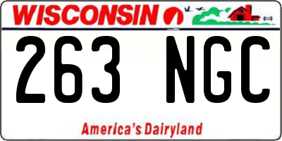 WI license plate 263NGC
