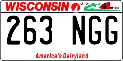 WI license plate 263NGG