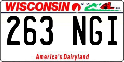WI license plate 263NGI