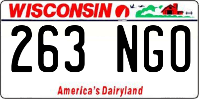 WI license plate 263NGO