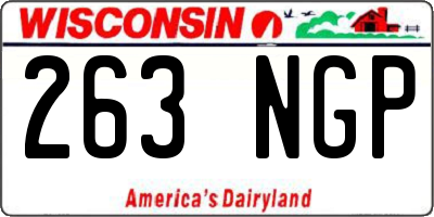 WI license plate 263NGP