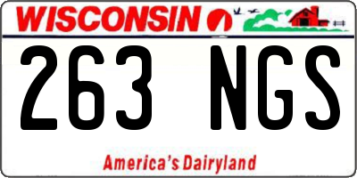 WI license plate 263NGS