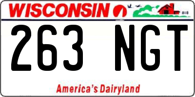 WI license plate 263NGT