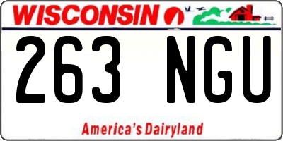 WI license plate 263NGU