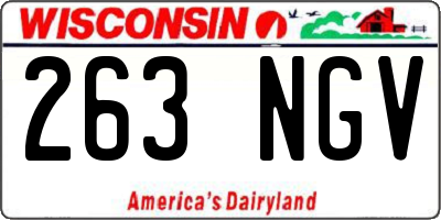 WI license plate 263NGV