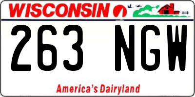 WI license plate 263NGW