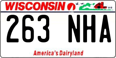 WI license plate 263NHA