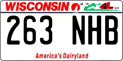 WI license plate 263NHB