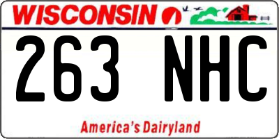 WI license plate 263NHC