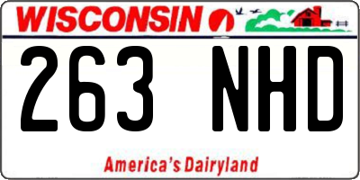 WI license plate 263NHD