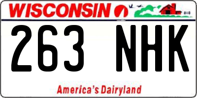 WI license plate 263NHK