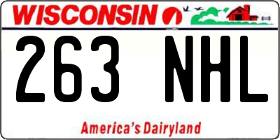WI license plate 263NHL