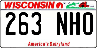 WI license plate 263NHO