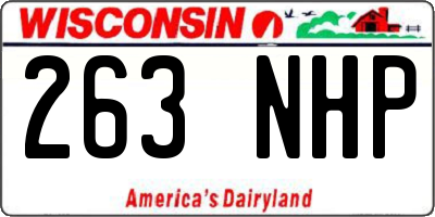 WI license plate 263NHP