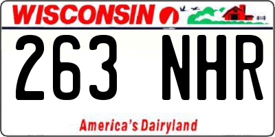 WI license plate 263NHR
