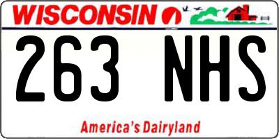 WI license plate 263NHS