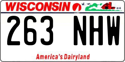 WI license plate 263NHW