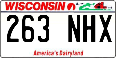 WI license plate 263NHX