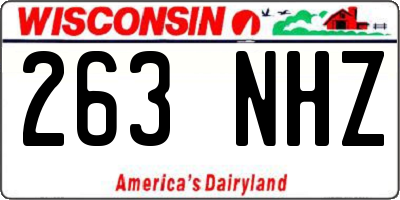 WI license plate 263NHZ