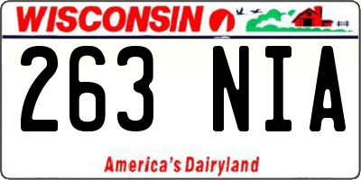 WI license plate 263NIA