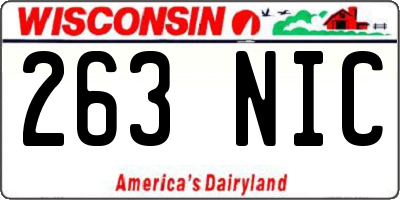 WI license plate 263NIC