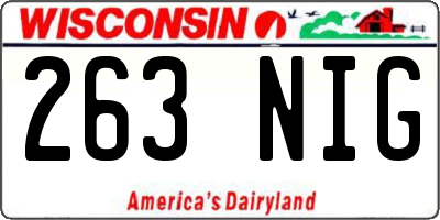 WI license plate 263NIG
