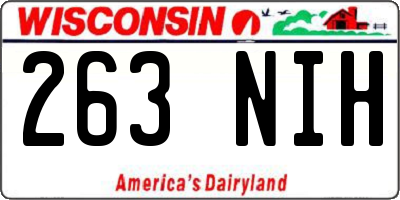 WI license plate 263NIH