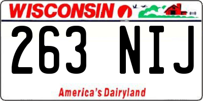 WI license plate 263NIJ