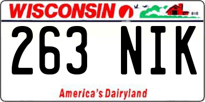 WI license plate 263NIK