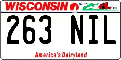 WI license plate 263NIL