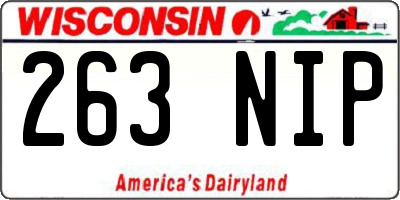 WI license plate 263NIP