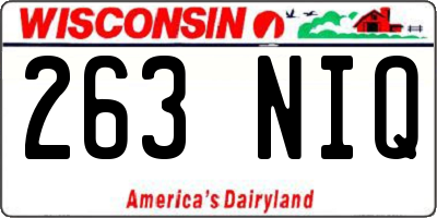WI license plate 263NIQ