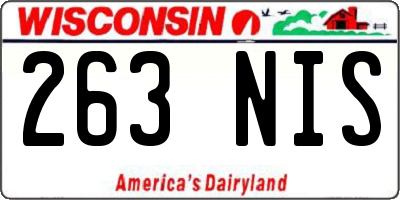 WI license plate 263NIS