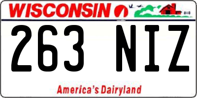 WI license plate 263NIZ