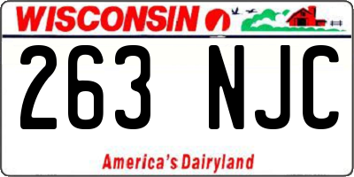 WI license plate 263NJC