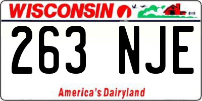 WI license plate 263NJE