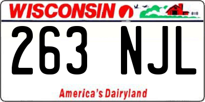 WI license plate 263NJL