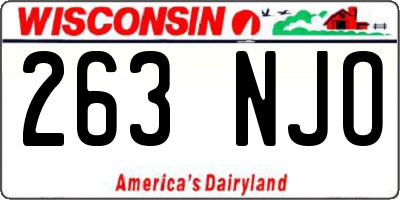 WI license plate 263NJO