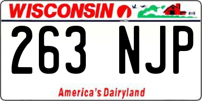 WI license plate 263NJP