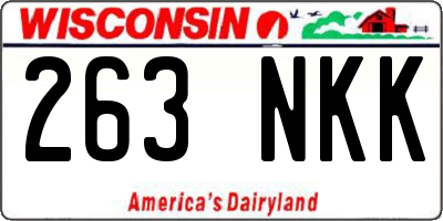 WI license plate 263NKK
