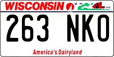 WI license plate 263NKO