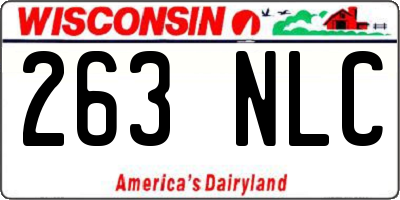 WI license plate 263NLC