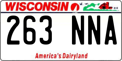 WI license plate 263NNA