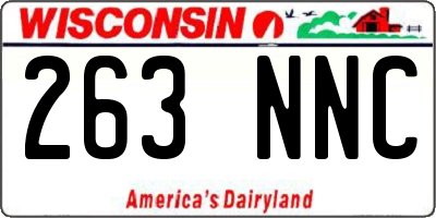 WI license plate 263NNC